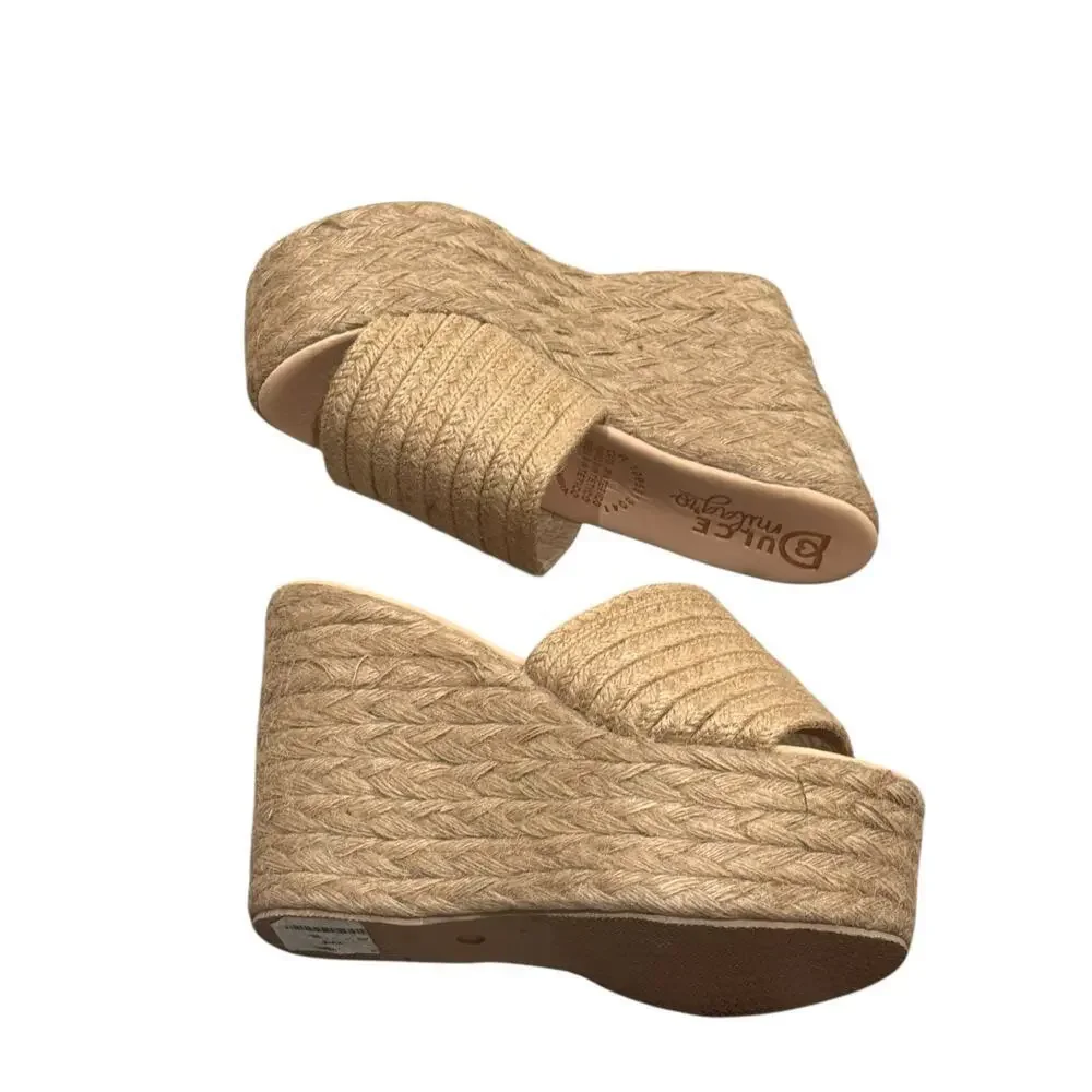 Dulce Milagro Women's Espadrilles Wedge Sandal Slip-On Natural Size 36 NWOB